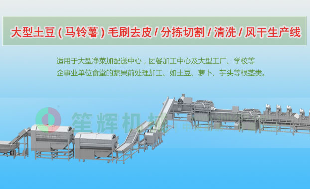 汇川连续式土豆去皮清洗切割风干生产线